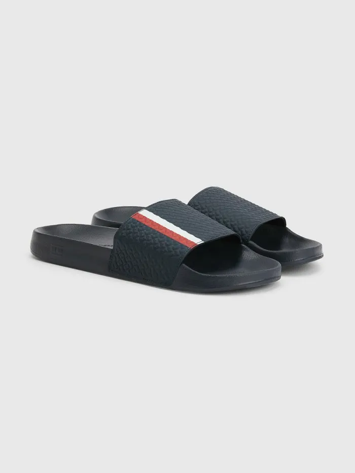 Tommy Hilfiger Signature Flag Pool Slides Desert Sky Mens Sandals Sliders and Flip Flops Casaul Tommy Hilfiger Signature Flag Pool Slides Desert Sky Mens Sandals Sliders and Flip Flops Casaul