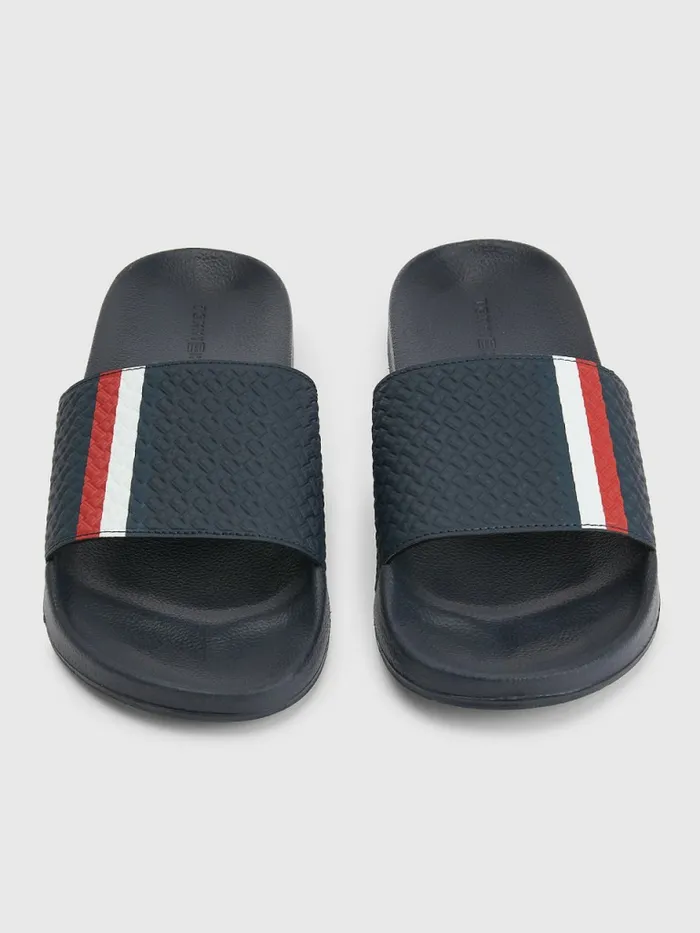 Tommy Hilfiger Signature Flag Pool Slides Desert Sky Mens Sandals Sliders and Flip Flops Casaul