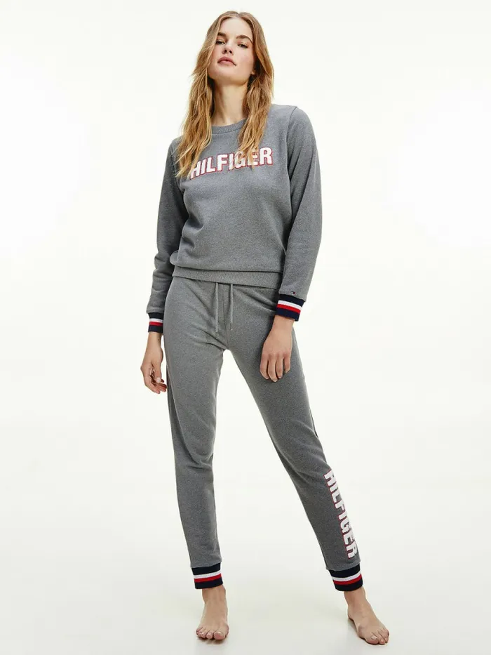 Tommy Hilfiger Signature Hem Joggers Zinc VigoreRecover Womens Trousers