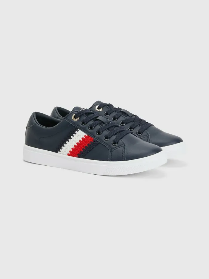 Tommy Hilfiger Signature Leather Cupsole Trainers Desert Sky Womens Boots Online Tommy Hilfiger Signature Leather Cupsole Trainers Desert Sky Womens Boots Online