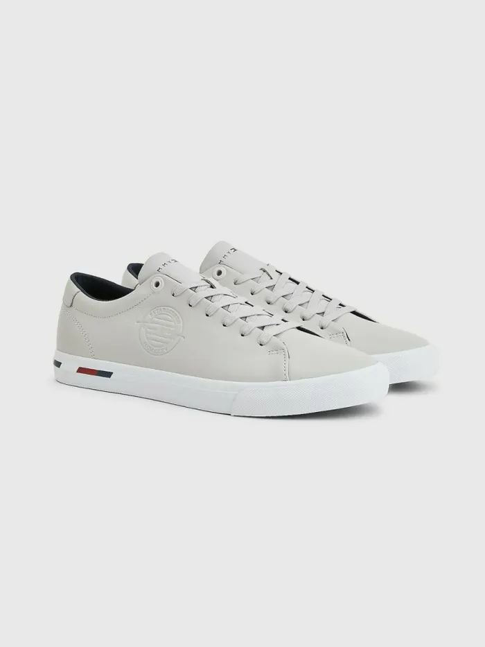 Tommy Hilfiger Signature Leather Logo Vulcanised Trainers Grey Whisper Mens Sandals Sliders and Flip Flops Cheap On Sale Tommy Hilfiger Signature Leather Logo Vulcanised Trainers Grey Whisper Mens Sandals Sliders and Flip Flops Cheap On Sale