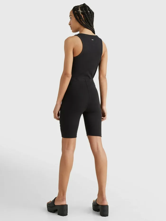 Tommy Hilfiger Signature Logo Body Tank Black Womens TShirts Cheap On Sale