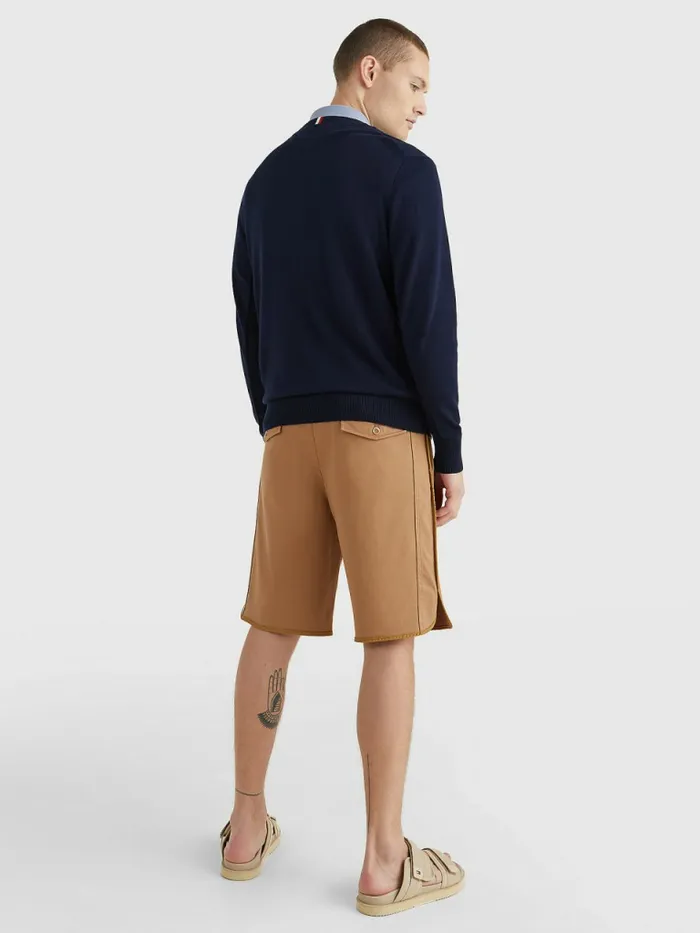 Tommy Hilfiger Signature Logo Embroidery Jumper Desert Sky Mens Knitwear On Sale