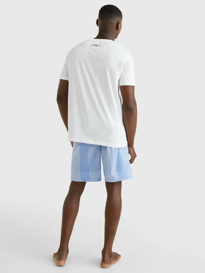 Tommy Hilfiger Signature Logo Organic Cotton TShirt White Mens Swimwear Online