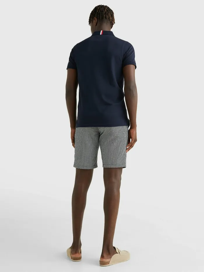 Tommy Hilfiger Signature Logo Slim Fit Polo Desert Sky Mens Polo Shirts On Sale