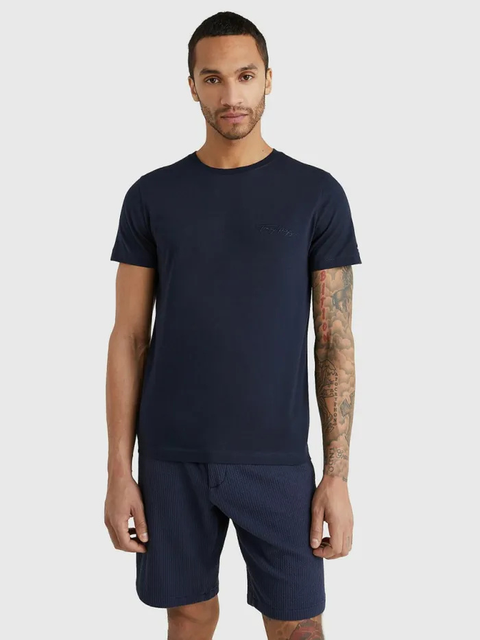 Tommy Hilfiger Signature Logo TShirt Desert Sky Mens TShirts Near Me