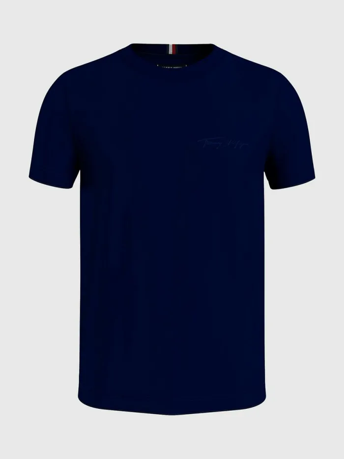 Tommy Hilfiger Signature Logo TShirt Desert Sky Mens TShirts Near Me