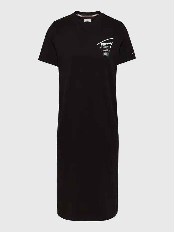 Tommy Hilfiger Signature Logo TShirt Dress Black Womens Dresses and Jumpsuits Gift for Friend