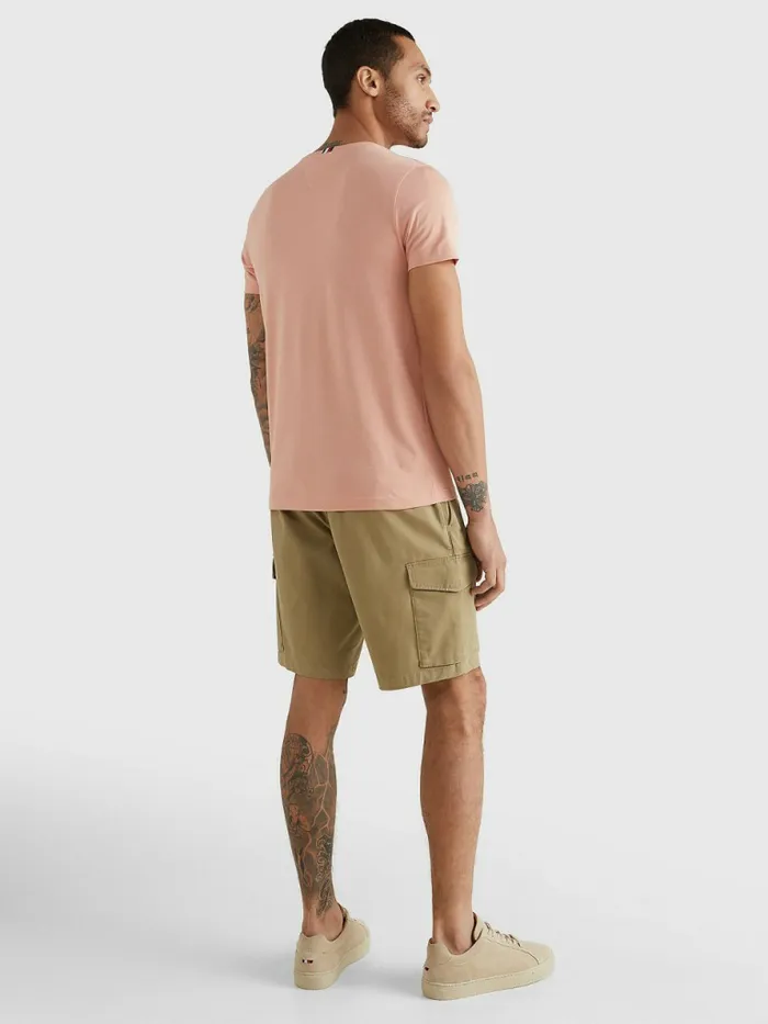Tommy Hilfiger Signature Logo TShirt Guava Mens TShirts Fashion