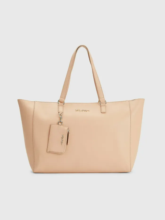 Tommy Hilfiger Signature Logo Tote Sandrift Womens Bags Fashion