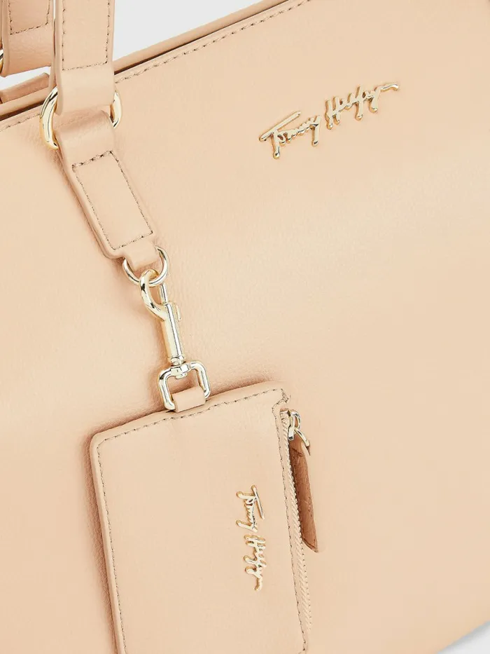 Tommy Hilfiger Signature Logo Tote Sandrift Womens Bags Fashion