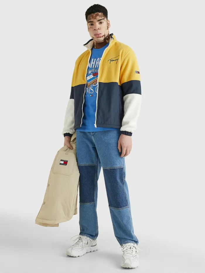 Tommy Hilfiger Signature Mixed Media Jacket Tuscan Yellow Mens Coats and Jackets Sale