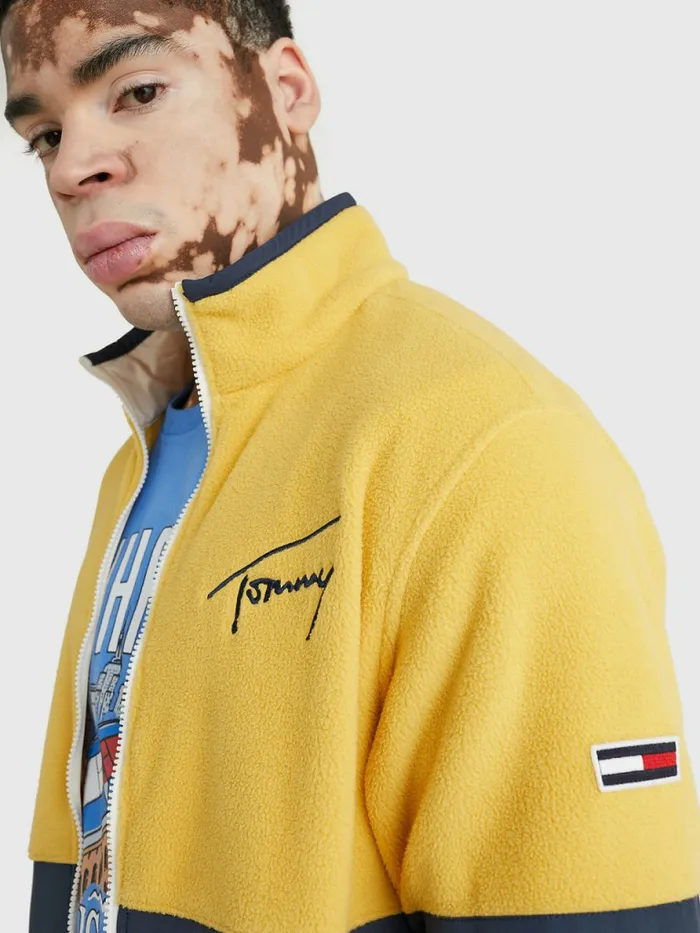 Tommy Hilfiger Signature Mixed Media Jacket Tuscan Yellow Mens Coats and Jackets Sale