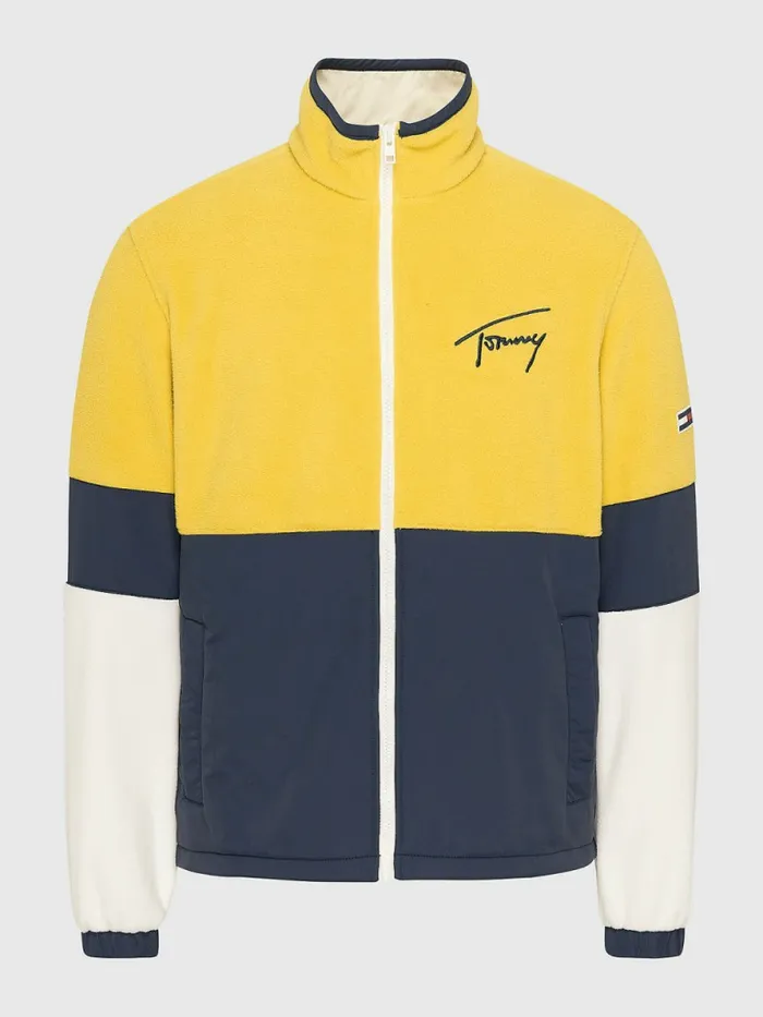 Tommy Hilfiger Signature Mixed Media Jacket Tuscan Yellow Mens Coats and Jackets Sale
