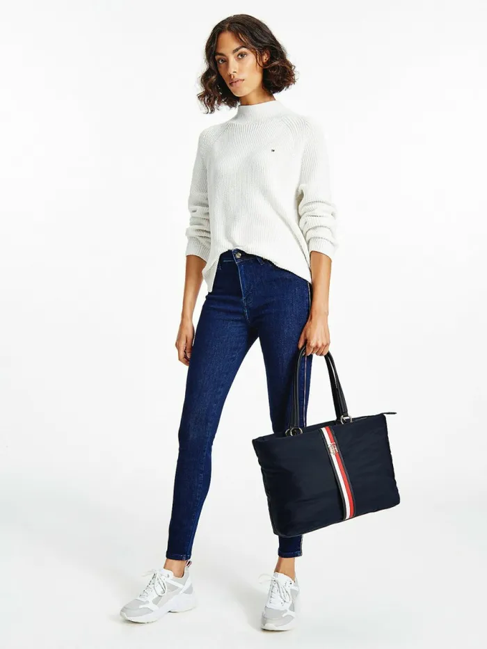 Tommy Hilfiger Signature Monogram Tote Bag Desert Sky Womens Bags Gift Ideas