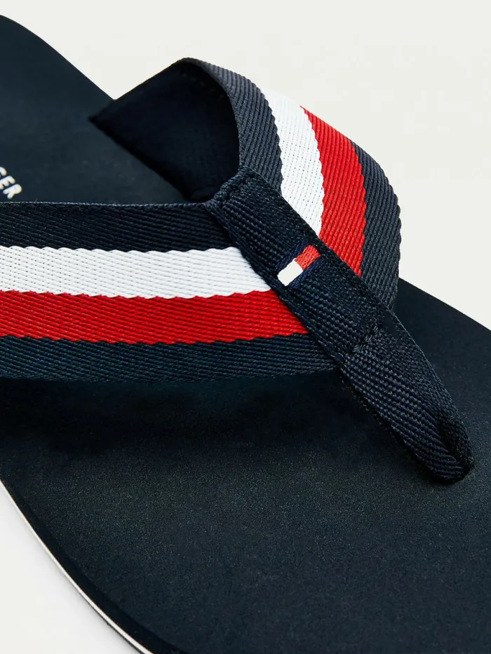 Tommy Hilfiger Signature Tape FlipFlops Desert Sky Mens Sandals Sliders and Flip Flops Near Me