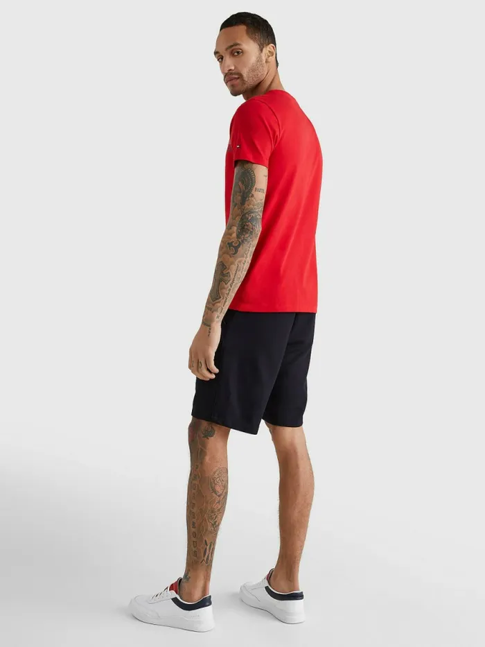 Tommy Hilfiger Signature Tape TShirt Primary Red Mens TShirts On Sale