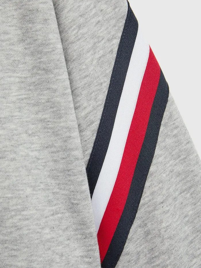 Tommy Hilfiger Signature Trim Slouchy Hoody Light Grey Heather Girls Sweatshirts and Hoodies Sale