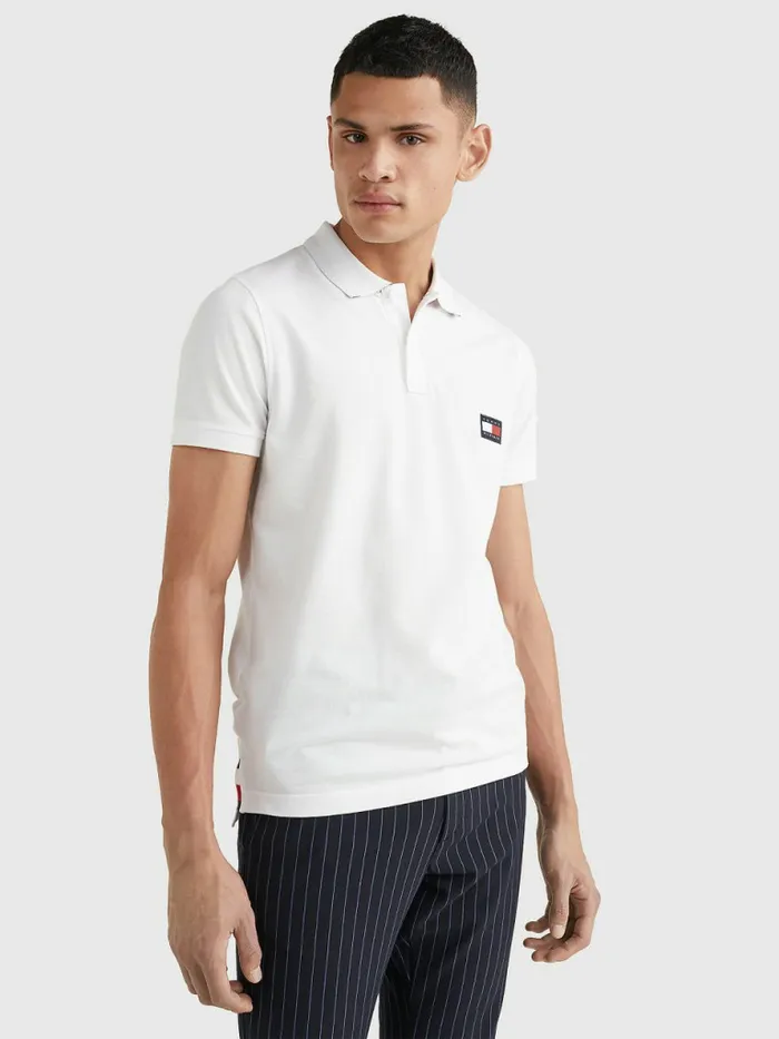 Tommy Hilfiger Signature Undercollar Slim Fit Polo White Mens Polo Shirts Fashion Tommy Hilfiger Signature Undercollar Slim Fit Polo White Mens Polo Shirts Fashion