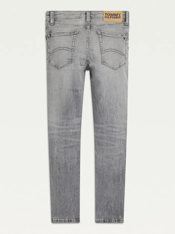 Tommy Hilfiger Simon Skinny Faded Jeans Summer Pearl Grey Str Boys Jeans Near Me