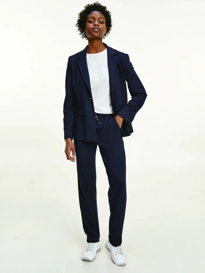 Tommy Hilfiger Single Breasted Relaxed Fit Blazer Desert Sky Womens Blazers