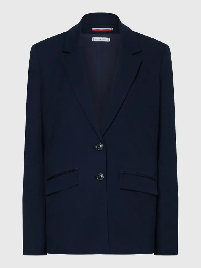 Tommy Hilfiger Single Breasted Relaxed Fit Blazer Desert Sky Womens Blazers