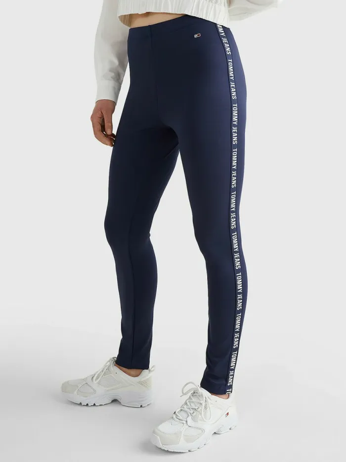 Tommy Hilfiger Skinny Logo Tape Leggings Twilight Navy Womens Trousers
