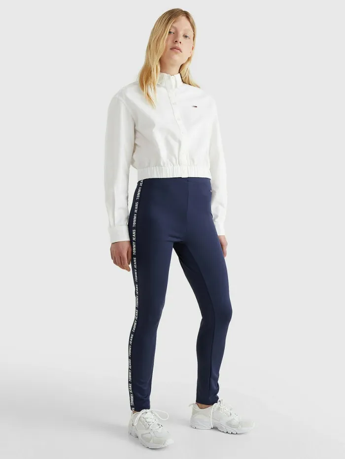 Tommy Hilfiger Skinny Logo Tape Leggings Twilight Navy Womens Trousers
