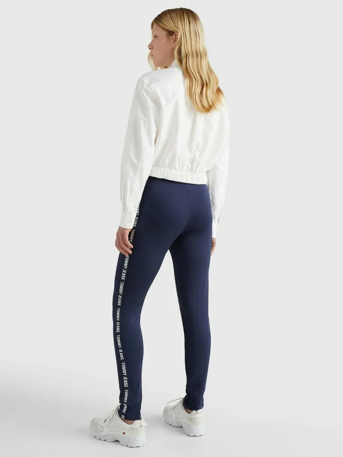 Tommy Hilfiger Skinny Logo Tape Leggings Twilight Navy Womens Trousers