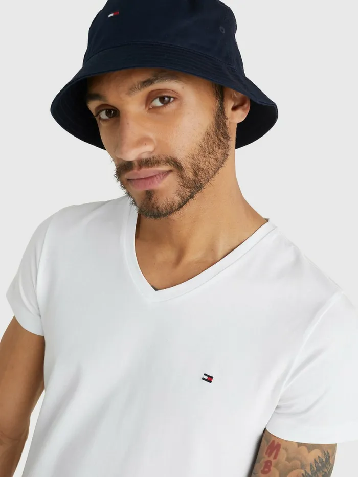 Tommy Hilfiger Slim Fit Cotton TShirt Bright White Mens Essentials