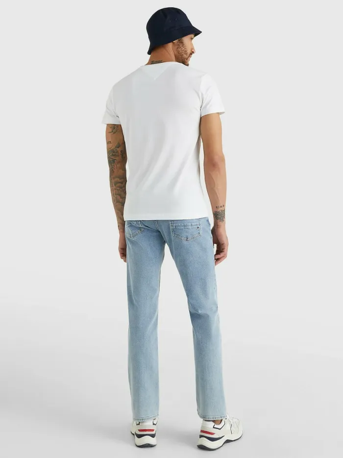 Tommy Hilfiger Slim Fit Cotton TShirt Bright White Mens Essentials