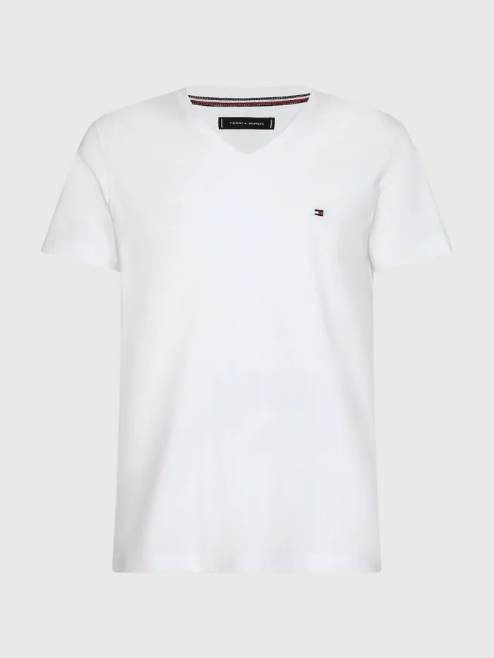 Tommy Hilfiger Slim Fit Cotton TShirt Bright White Mens Essentials