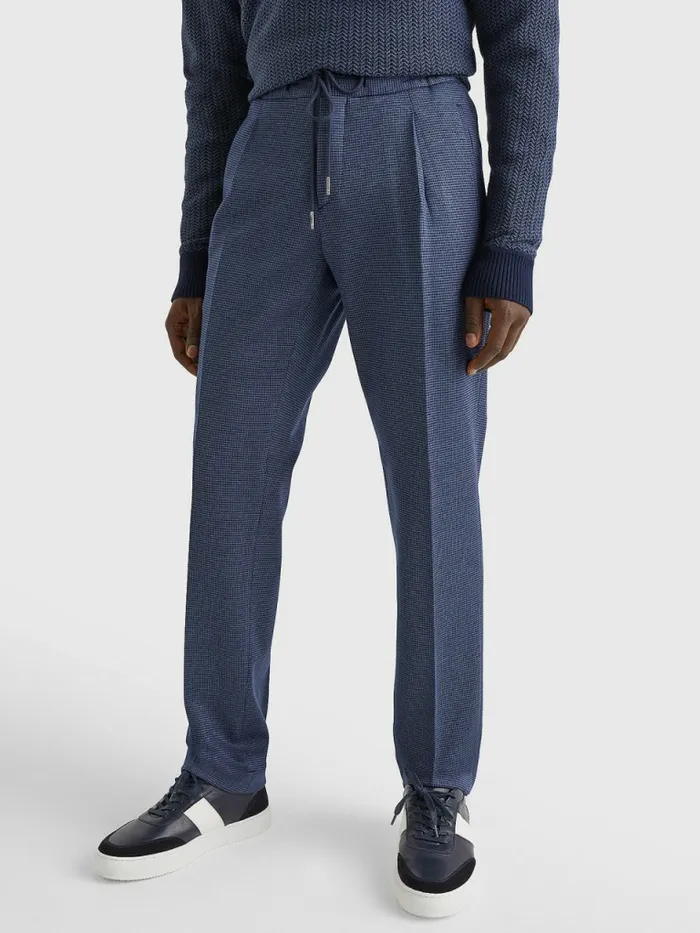 Tommy Hilfiger Slim Fit Drawstring Trousers Blue Mens Suits