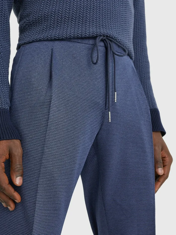 Tommy Hilfiger Slim Fit Drawstring Trousers Blue Mens Suits