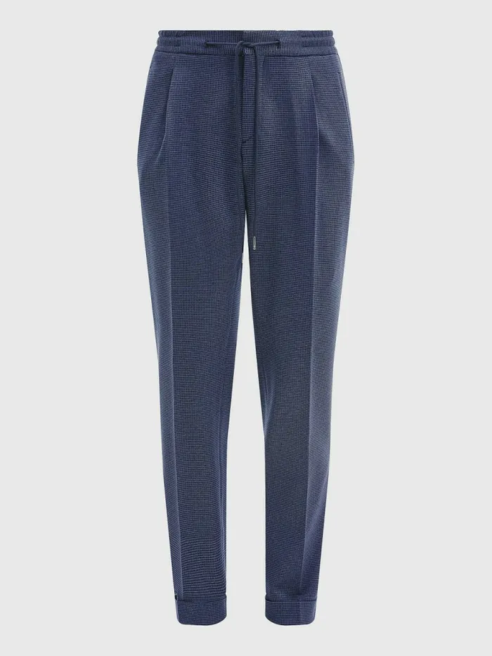 Tommy Hilfiger Slim Fit Drawstring Trousers Blue Mens Suits