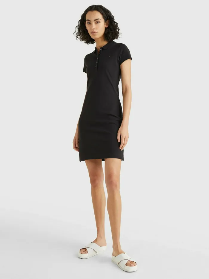 Tommy Hilfiger Slim Fit Polo Dress Black Womens Dresses and Jumpsuits Online