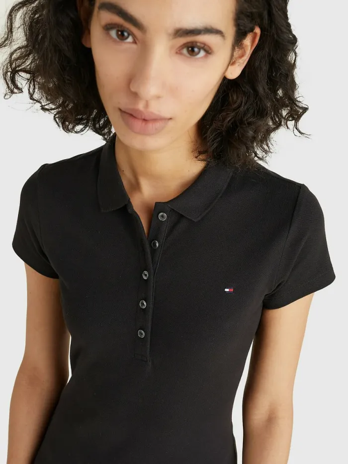 Tommy Hilfiger Slim Fit Polo Dress Black Womens Dresses and Jumpsuits Online