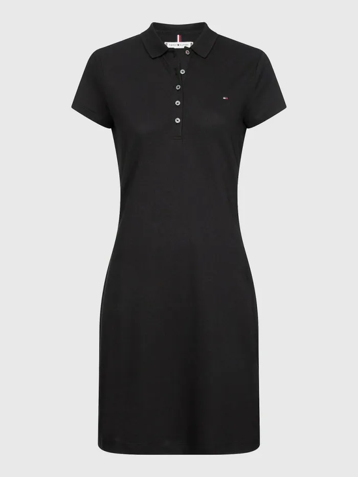 Tommy Hilfiger Slim Fit Polo Dress Black Womens Dresses and Jumpsuits Online