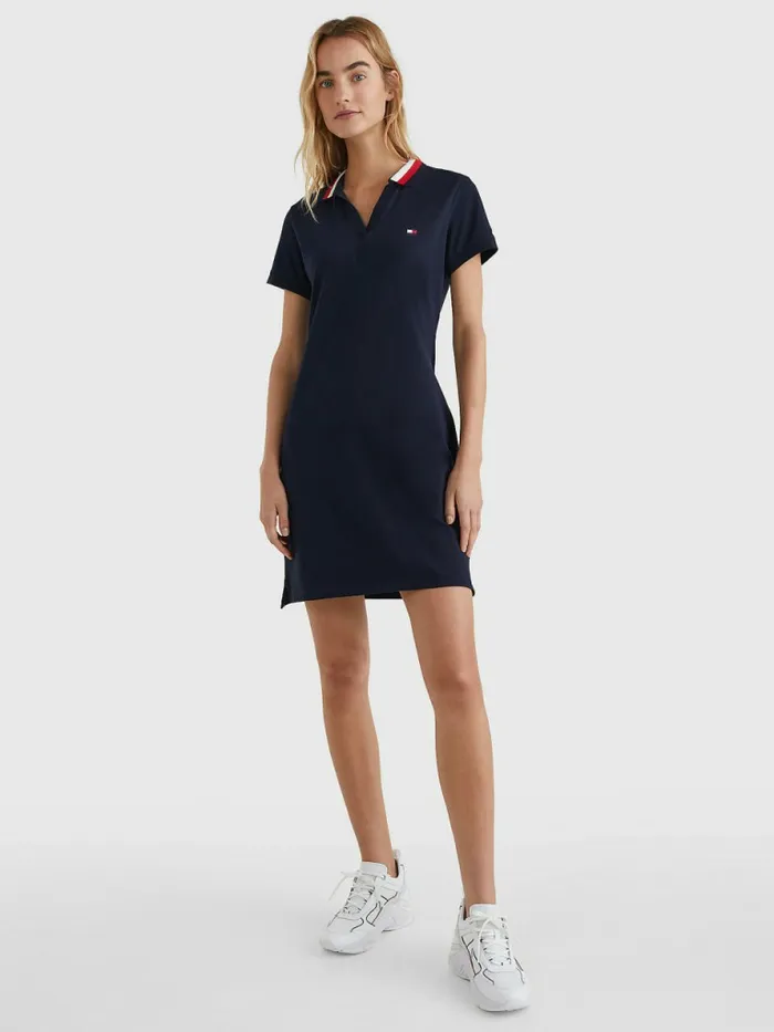 Tommy Hilfiger Slim Fit Polo Dress Desert Sky Womens Dresses and Jumpsuits Gift for Friend