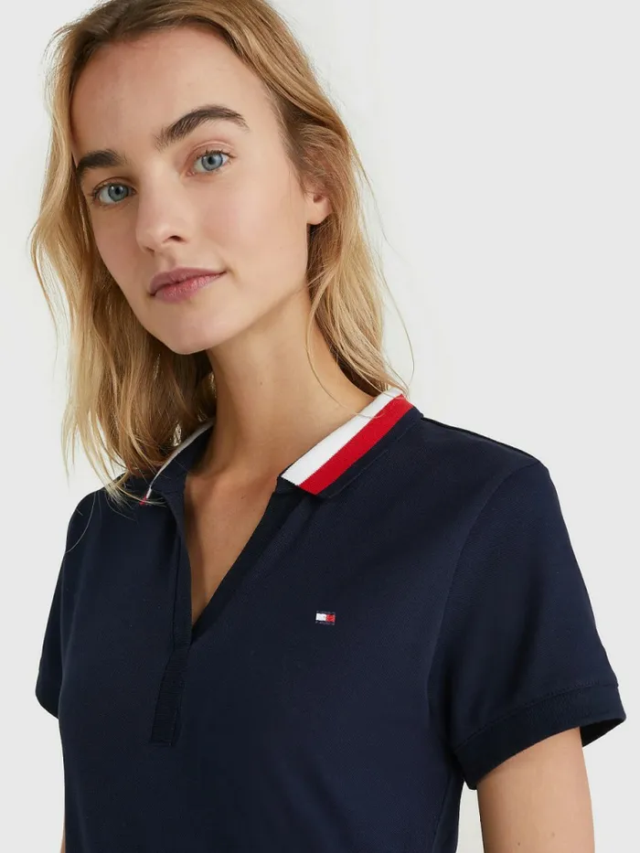 Tommy Hilfiger Slim Fit Polo Dress Desert Sky Womens Dresses and Jumpsuits Gift for Friend