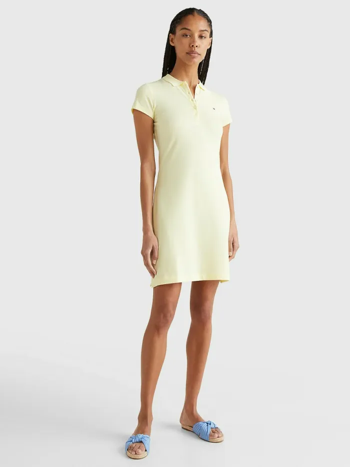 Tommy Hilfiger Slim Fit Polo Dress Lemon Twist Womens Dresses and Jumpsuits Near Me