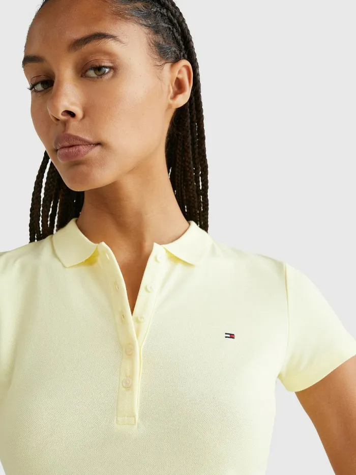 Tommy Hilfiger Slim Fit Polo Dress Lemon Twist Womens Dresses and Jumpsuits Near Me