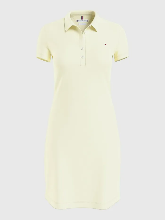 Tommy Hilfiger Slim Fit Polo Dress Lemon Twist Womens Dresses and Jumpsuits Near Me