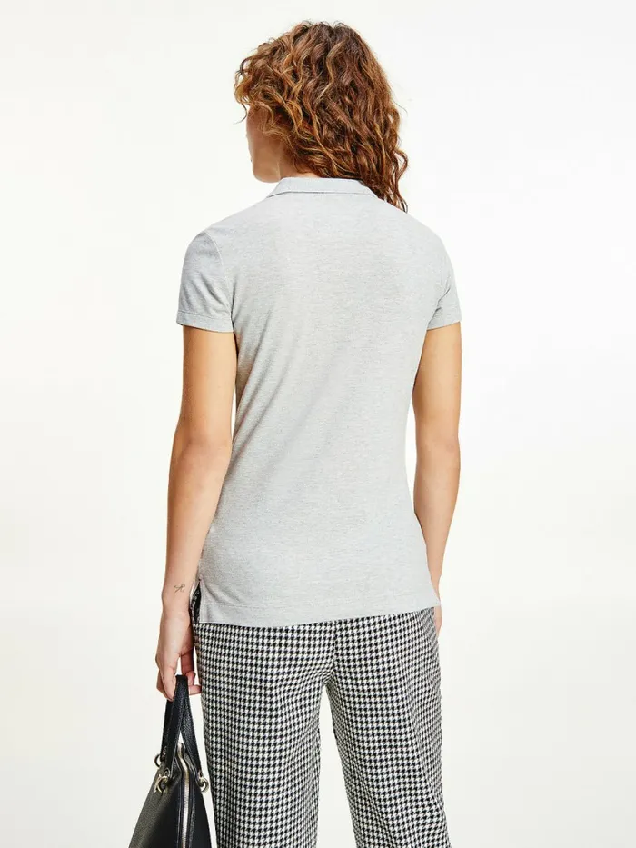 Tommy Hilfiger Slim Fit Polo Light Grey Heather Womens Polo Shirts Near Me