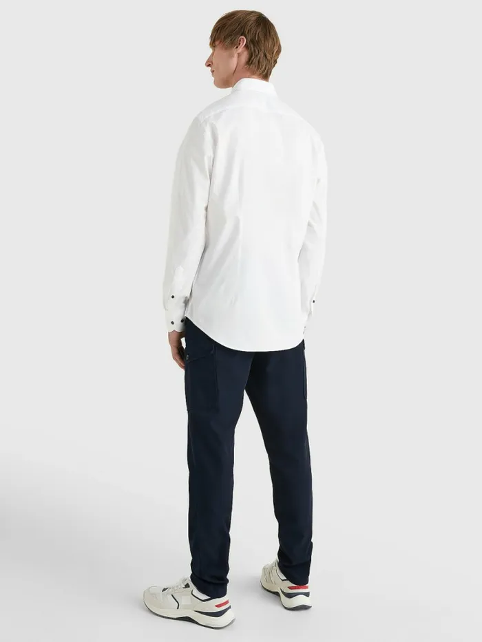 Tommy Hilfiger Slim Fit Poplin Shirt White Mens Essentials