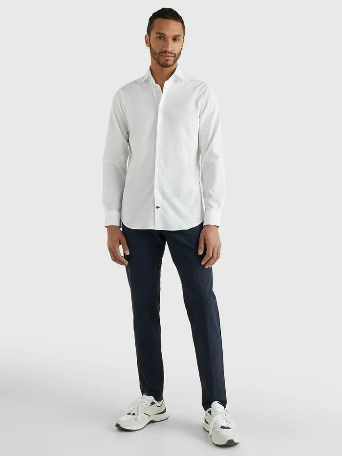 Tommy Hilfiger Slim Fit Stretch Cotton Shirt Mens Essentials