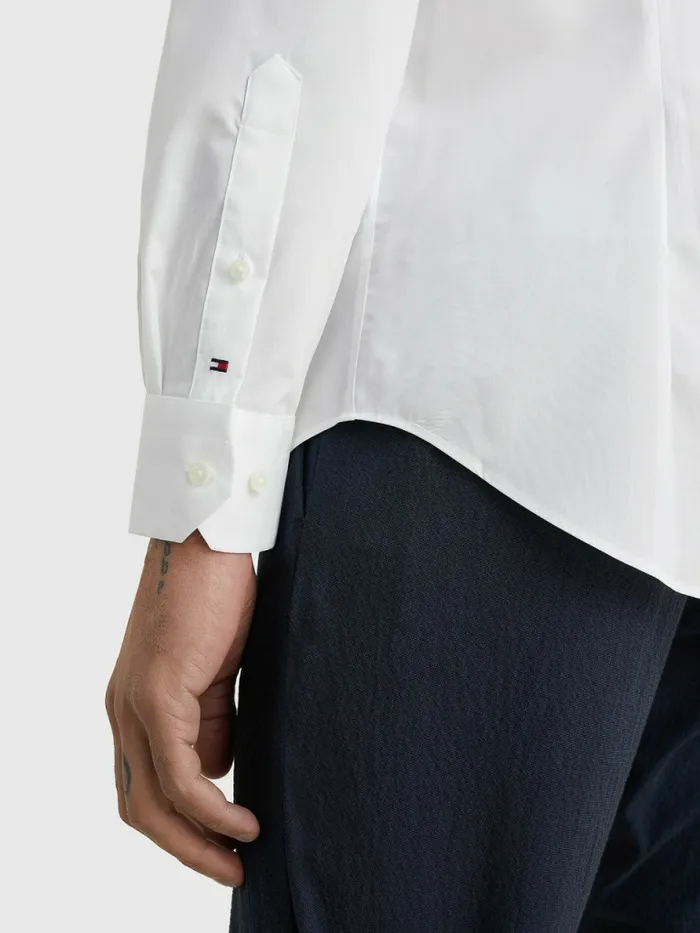 Tommy Hilfiger Slim Fit Stretch Cotton Shirt Mens Essentials
