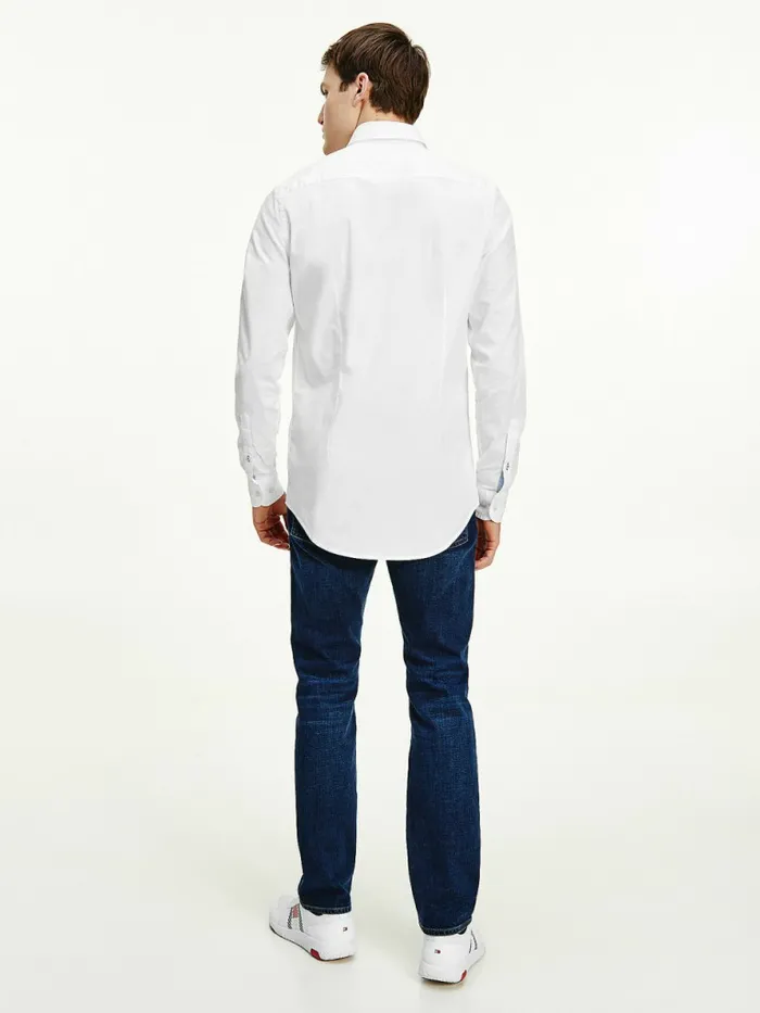 Tommy Hilfiger Slim Fit Stretch Poplin Shirt Bright White Mens Shirts Near Me