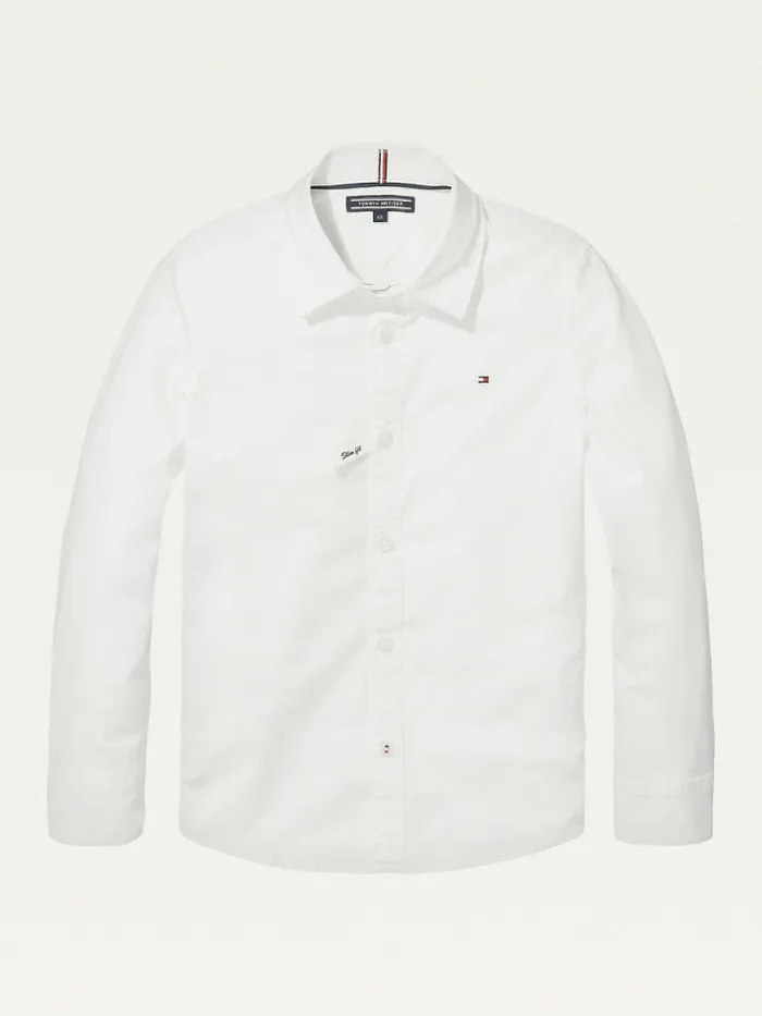 Tommy Hilfiger Slim Fit Stretch Shirt Bright White Boys Shirts Near Me