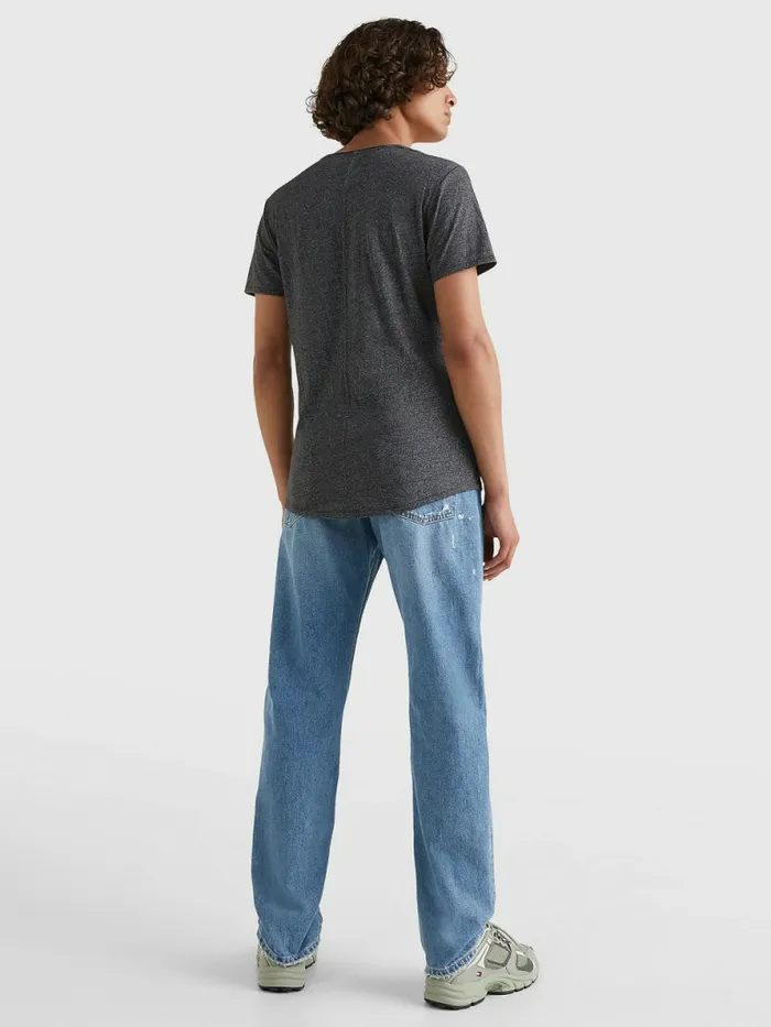 Tommy Hilfiger Slim Fit VNeck TShirt Black Mens Essentials